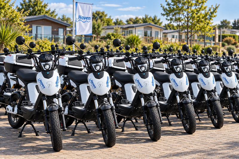 A row of Haven-branded Eskuta SX-250s at a Haven park